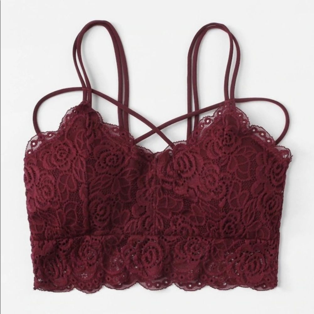 💞 Burgundy Lace Bralet
